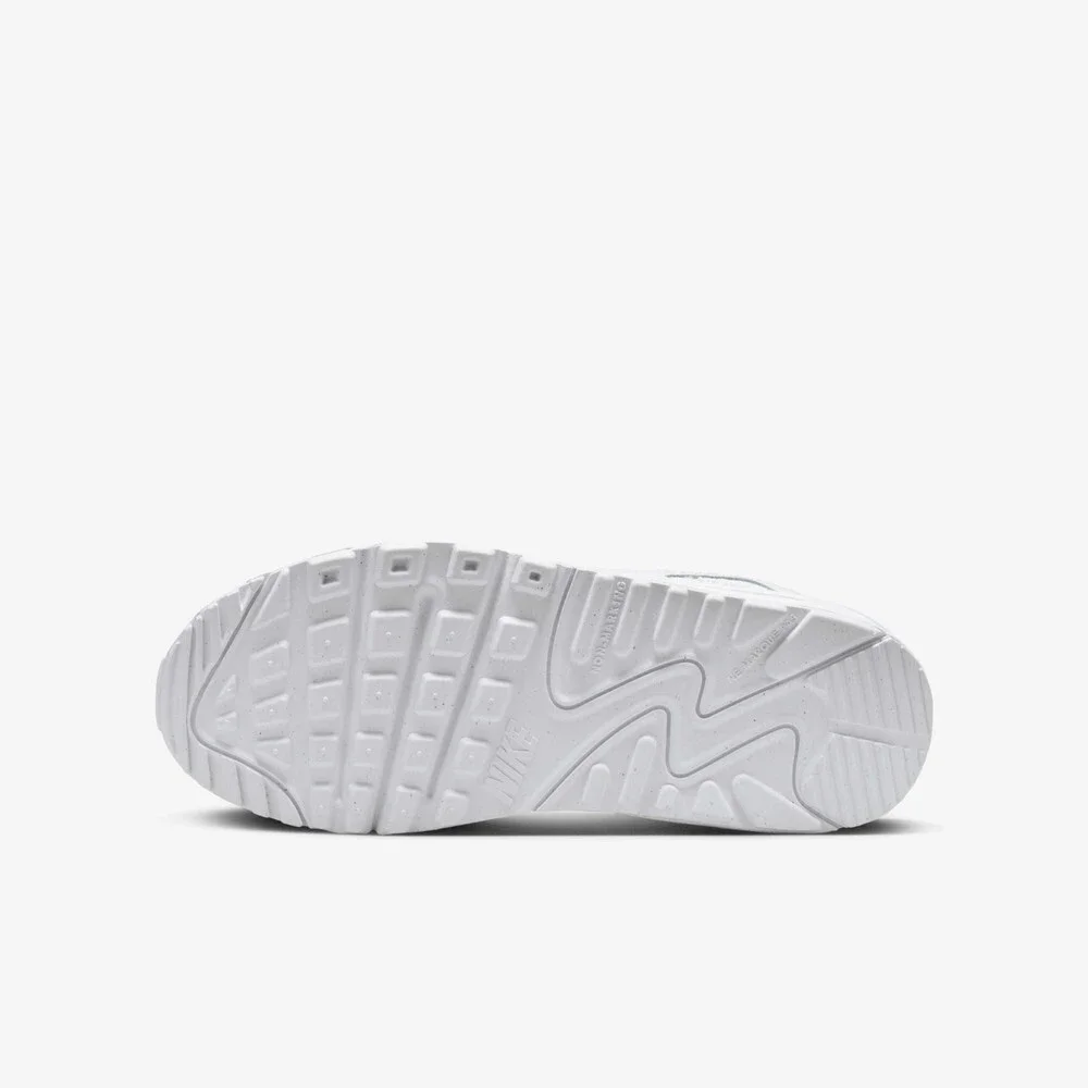 Nike Air Max 90 HF6358-102 Sneakers Kids 4.5 White Leather Casual Shoes RHS9308